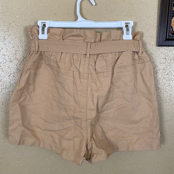 cest toi high waisted khaki paper bag shorts - Picture 2 of 3